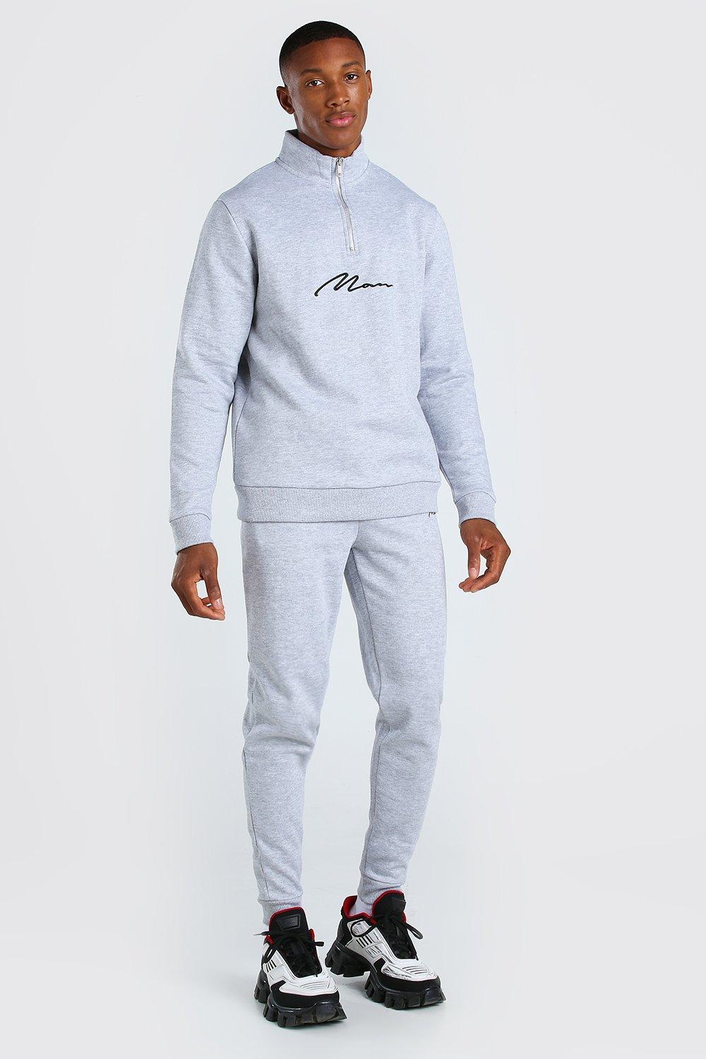 Grey clearance boohooman tracksuit